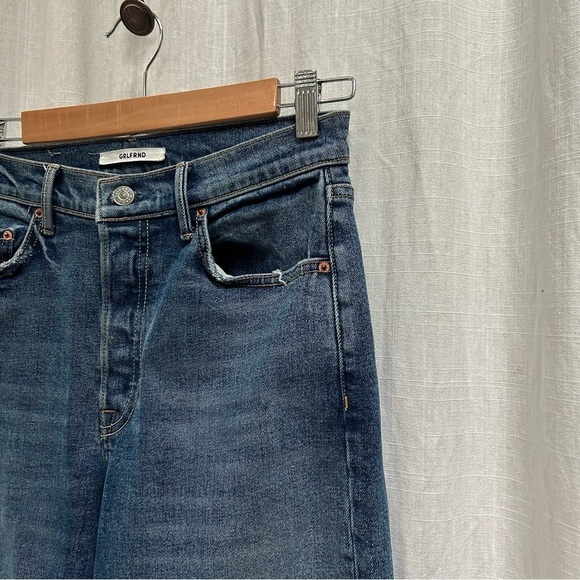 GRLFRND Helena button Fly High rise raw hem jeans size 27 - Picture 4 of 9